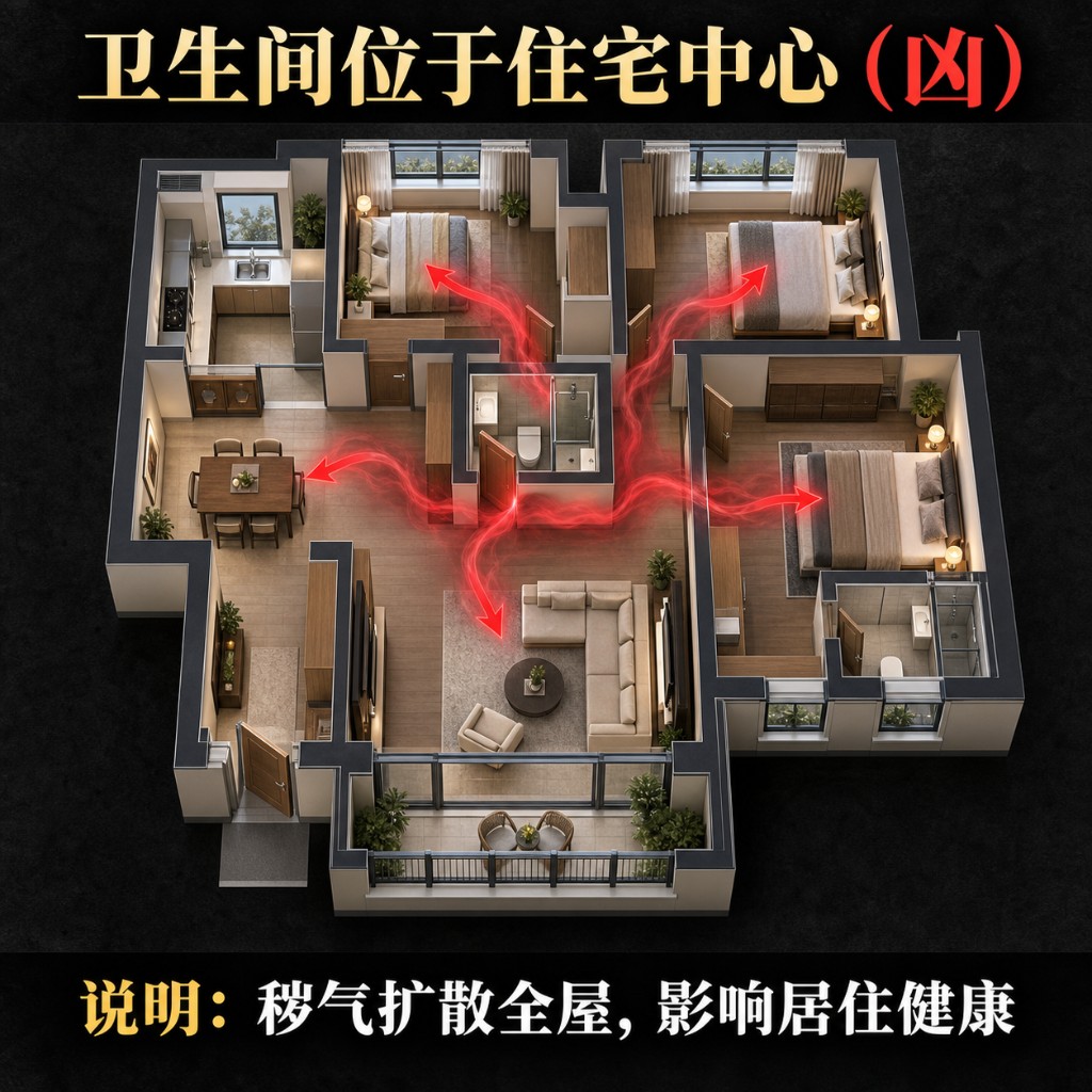 厕所在住宅中心