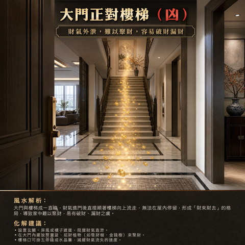 大门正对楼梯