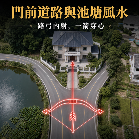 门前道路与池塘风水