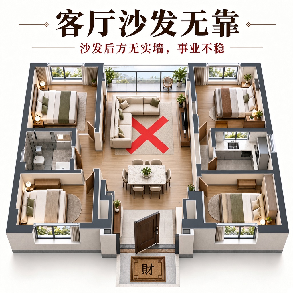 客厅沙发无靠