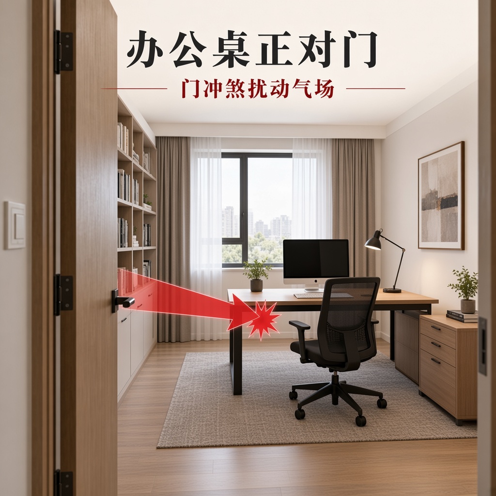 办公桌正对门