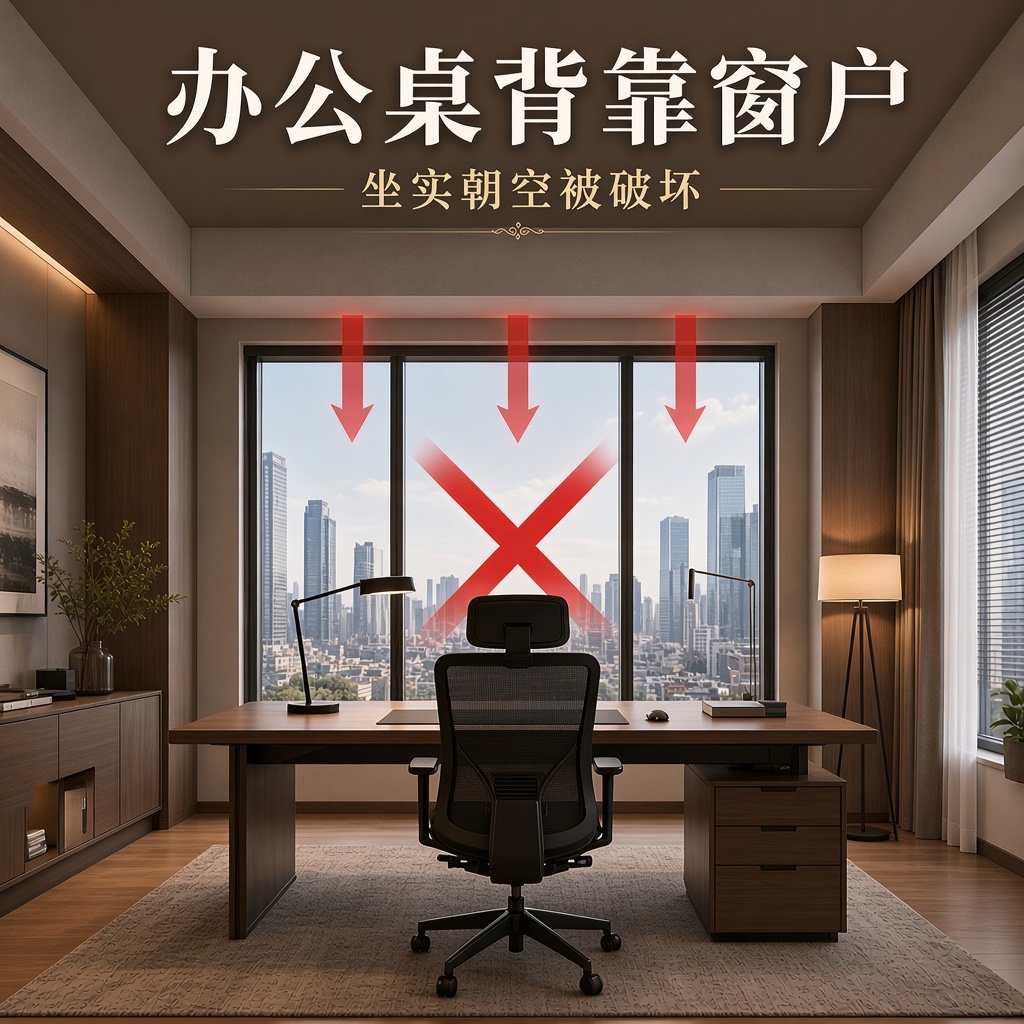 办公桌背靠窗户