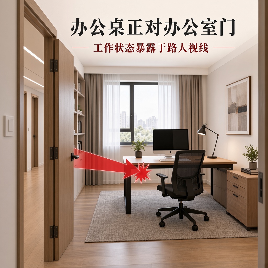 办公桌正对办公室门